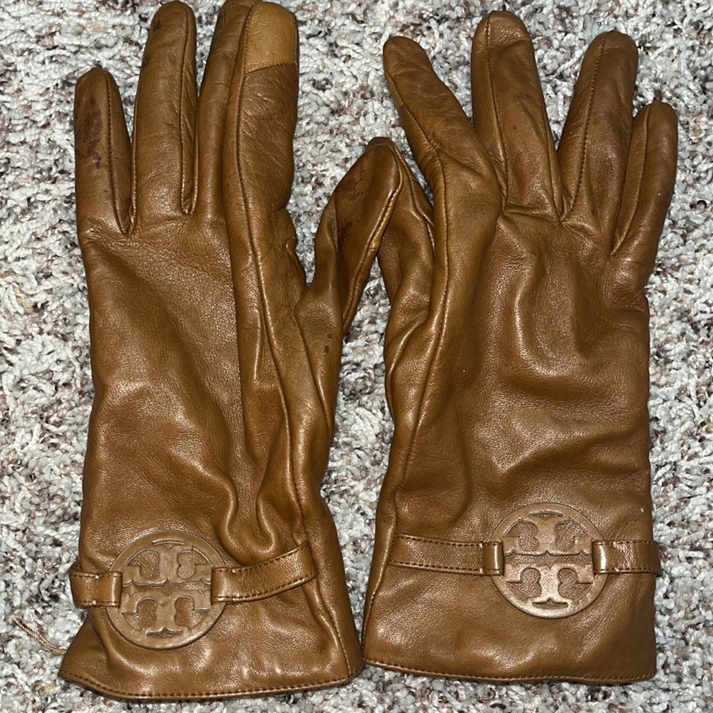 Tory burch leather gloves